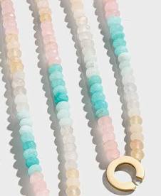 PASTEL Semi Precious Block Initial Necklace