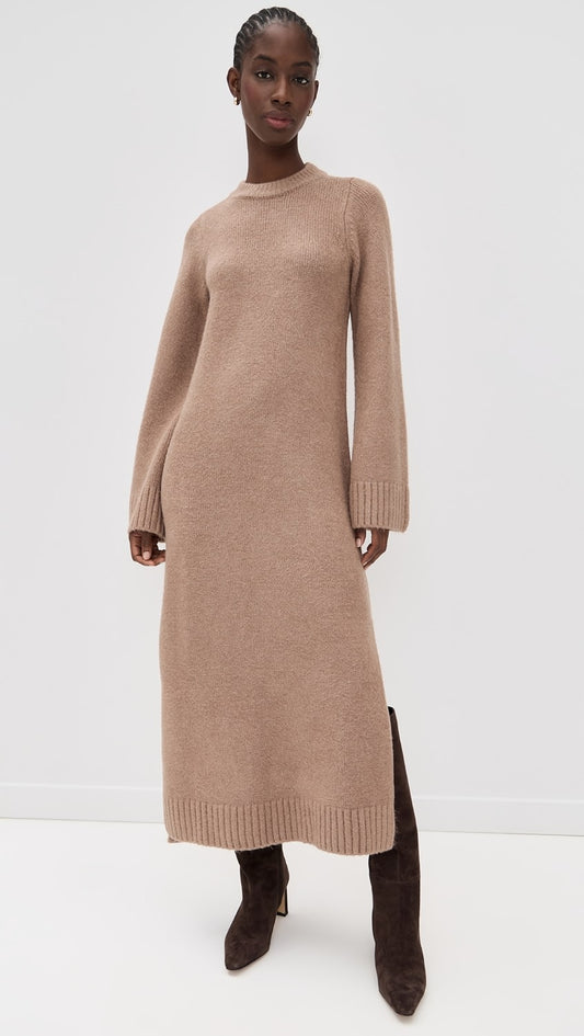 Lorraine Sweater Dress- Brown